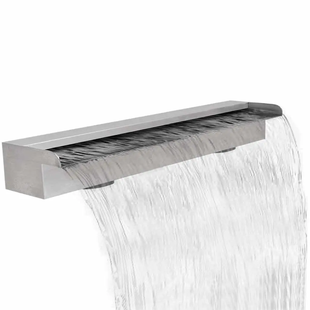 Rectangular Waterfall Pool Fountain Water Feature 90cm Silver