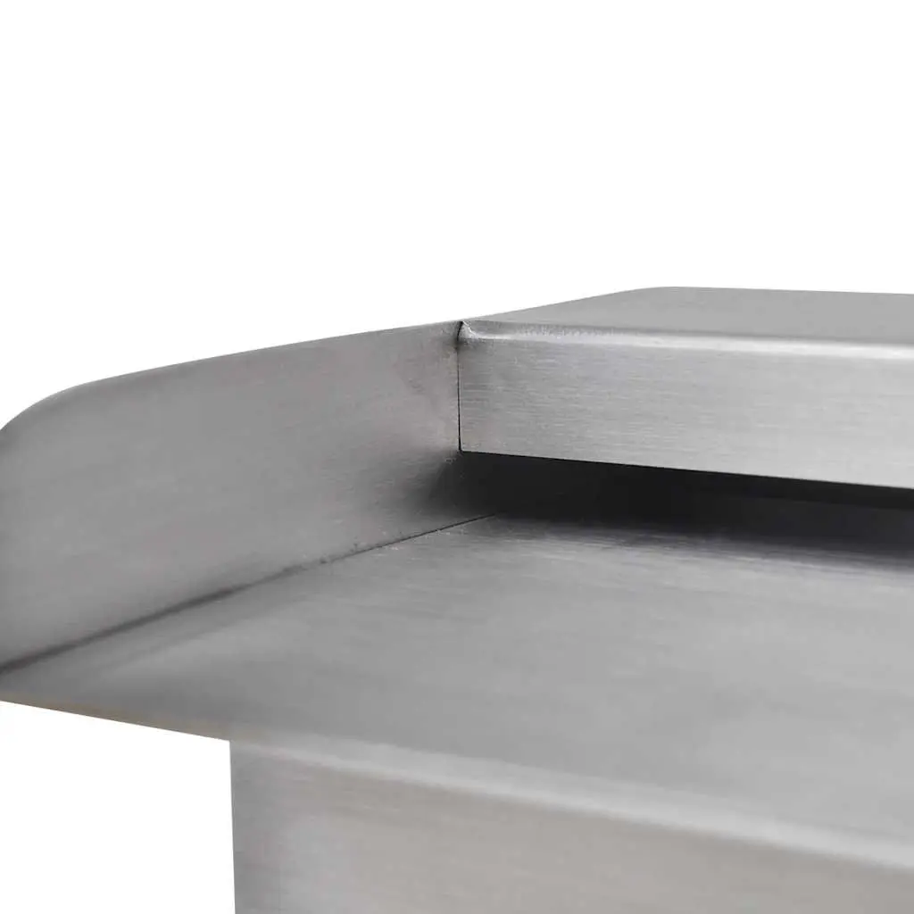 Rectangular Waterfall Pool Fountain Water Feature 90cm Silver