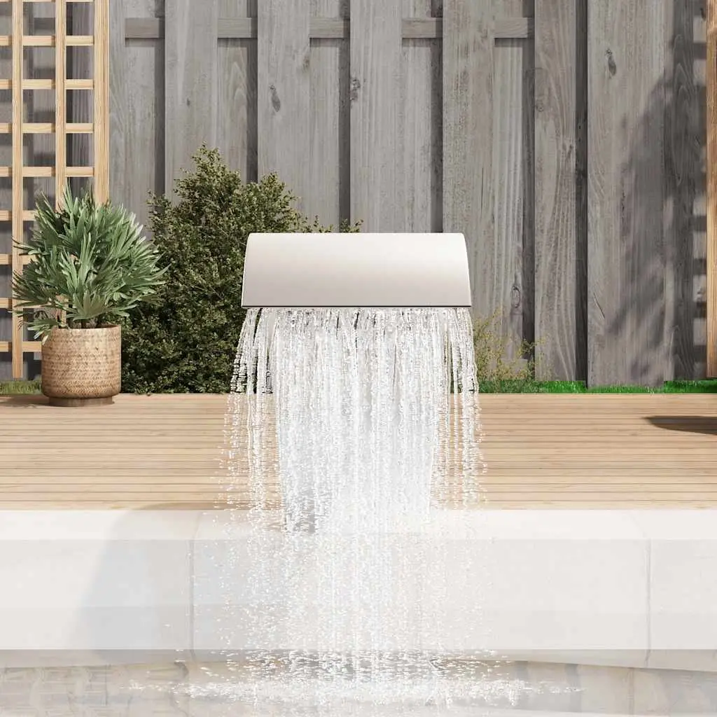 Outdoor Water Feature Fountain Water Cascade Silver for Garden Pond and Pool 45x30x60cm
