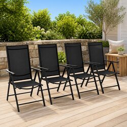 Value Set of 4 Black Folding Chairs for Outdoor Relaxation