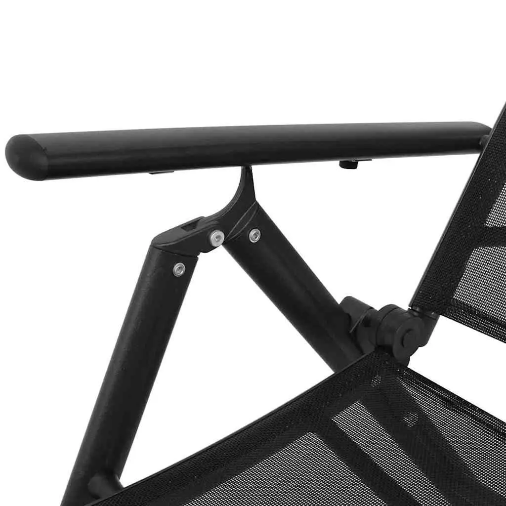 Folding Sun Lounger Outdoor Reclining Chair Lightweight Portable Black