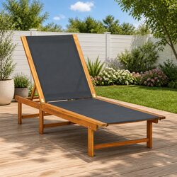 Brown Acacia Wood Lounger: Comfort Meets Practicality