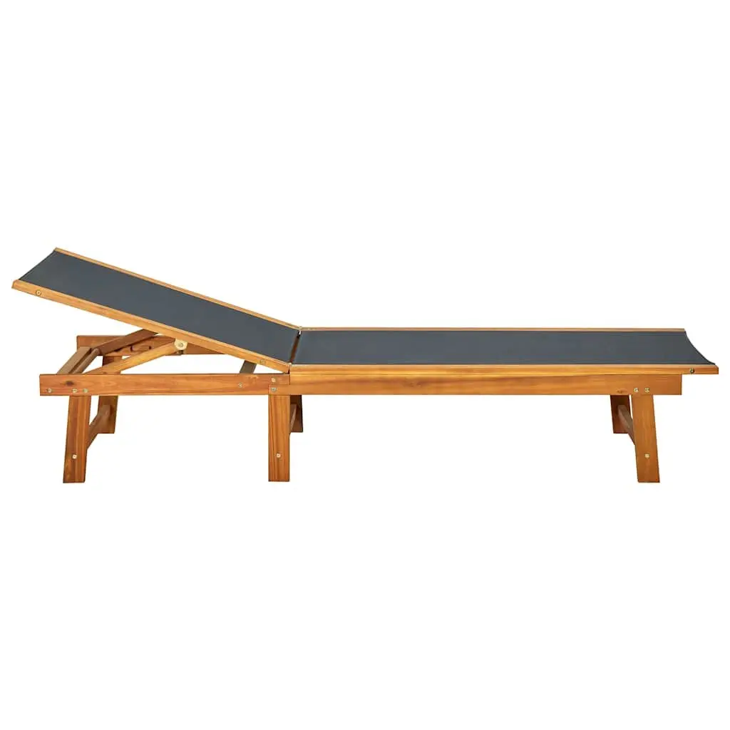 Sun Lounger Outdoor Garden Recliner Adjustable Acacia Wood Brown