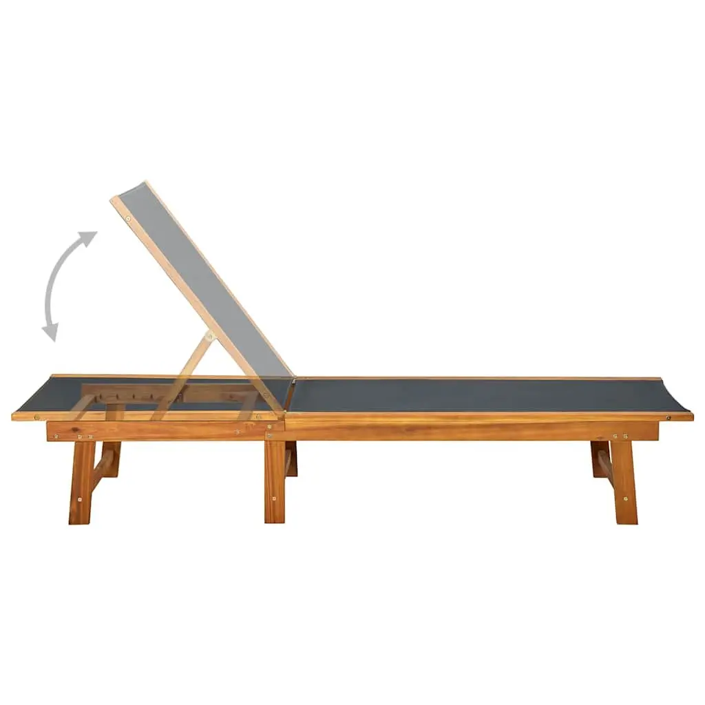 Sun Lounger Outdoor Garden Recliner Adjustable Acacia Wood Brown