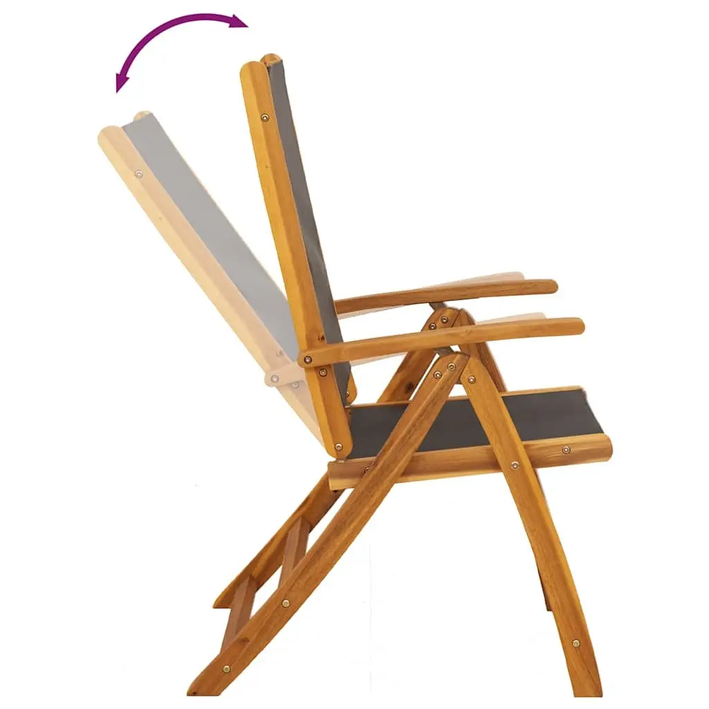 Outdoor Dining Set 7 Piece Acacia Wood Table Folding Chairs Brown