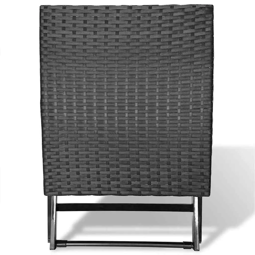 Folding Stool Indoor Outdoor Lightweight Portable Rattan Seat Black