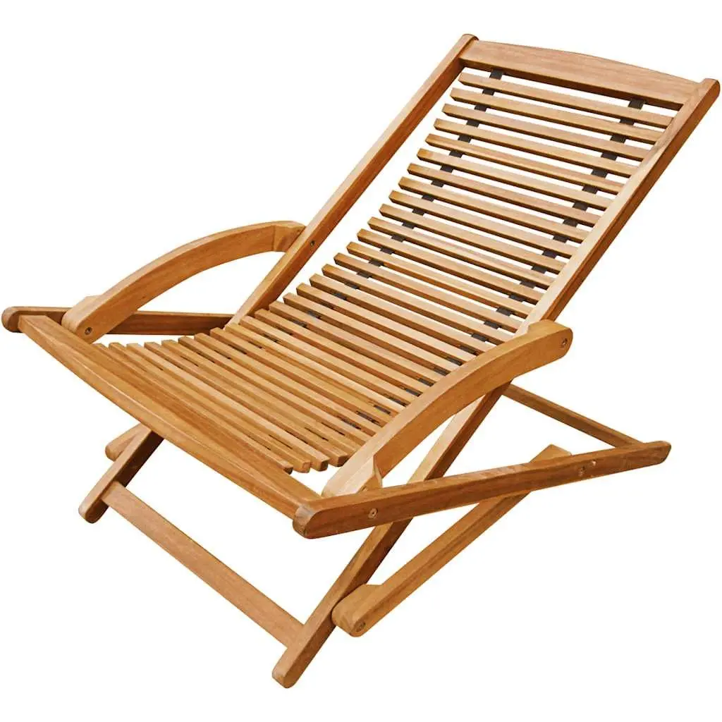 Sun Lounger Deck Chair with Footrest Foldable Garden Patio Relaxer Brown