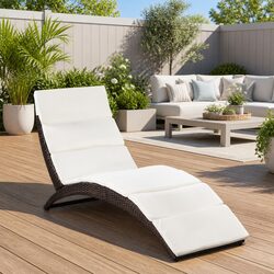 Comfortable Folding Sun Lounger with Cushion for Gardens