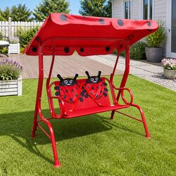 Reliable Red Kids Swing Seat with Sunshade