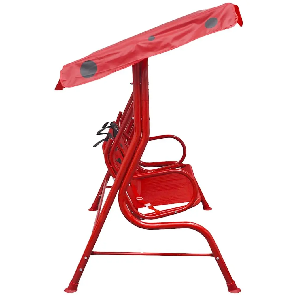 Kids Swing Seat Red Garden Patio Outdoor