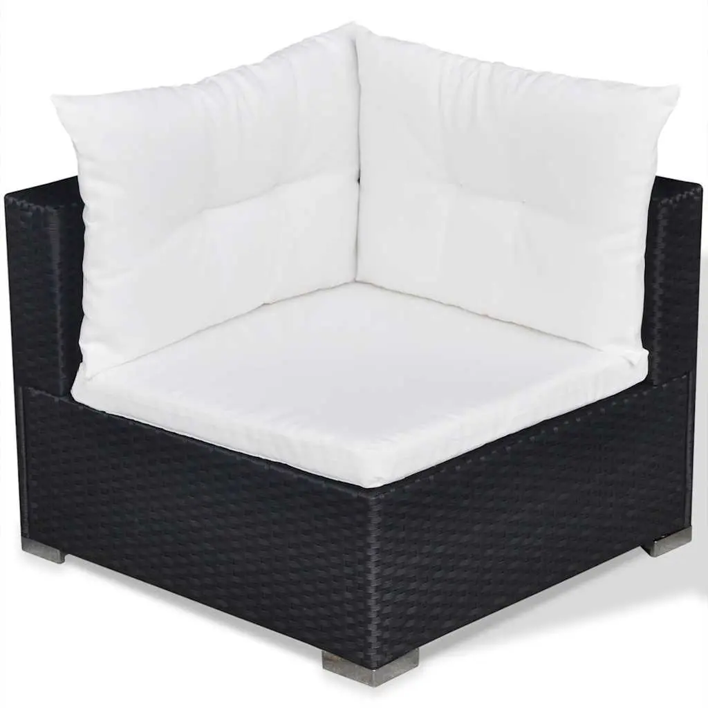 5 Piece Garden Lounge Set Outdoor Patio Sofa with Cushions Black