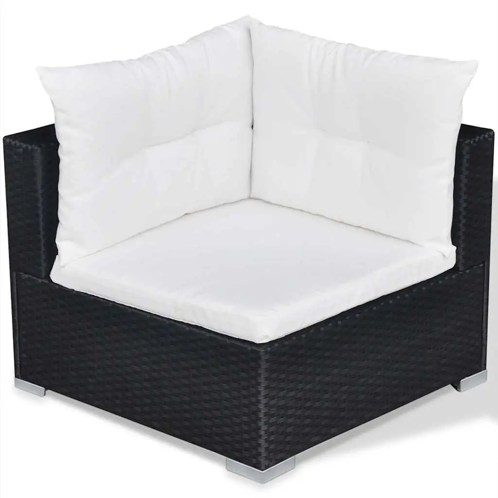 Outdoor Patio Modular Sofa Set 10 Piece Rattan Furniture with Cushions Black