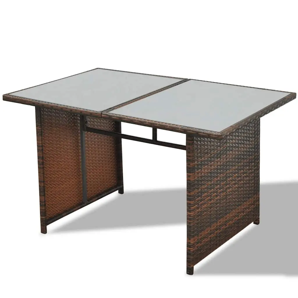 10 Piece Outdoor Garden Lounge Set with Cushions Poly Rattan Brown