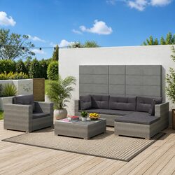 Value-Driven 6 Piece Grey Rattan Lounge Set