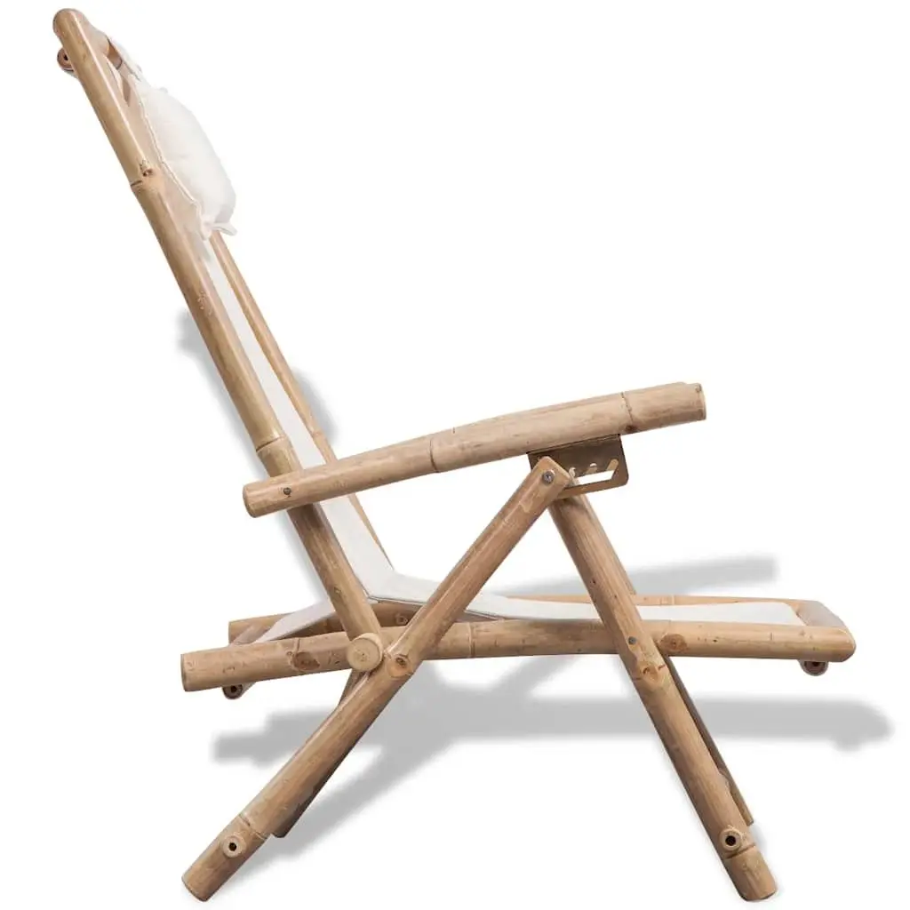 Bamboo Deck Chair with Adjustable Backrest