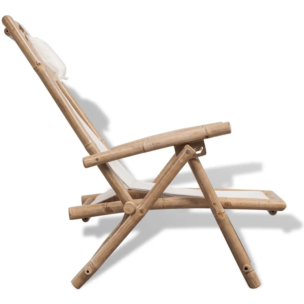 Bamboo Deck Chair with Adjustable Backrest