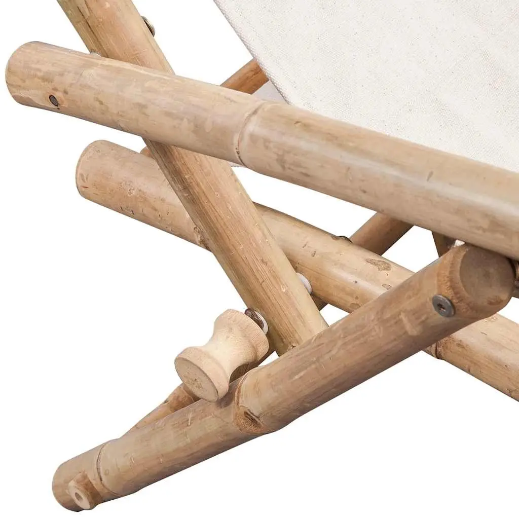 Bamboo Deck Chair with Adjustable Backrest