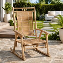 Reliable Brown Bamboo Rocking Chair for Comfort and Durability