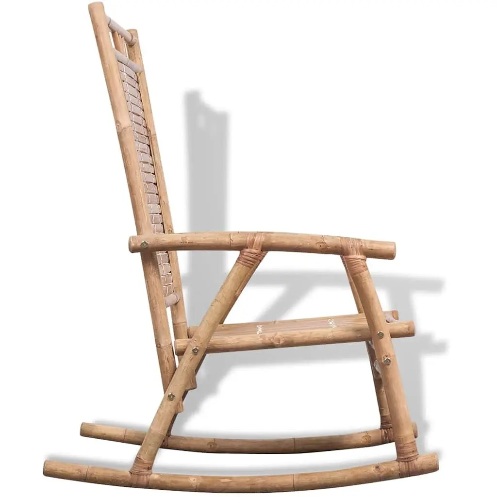 Bamboo Rocking Chair Relaxation Indoor Outdoor Brown