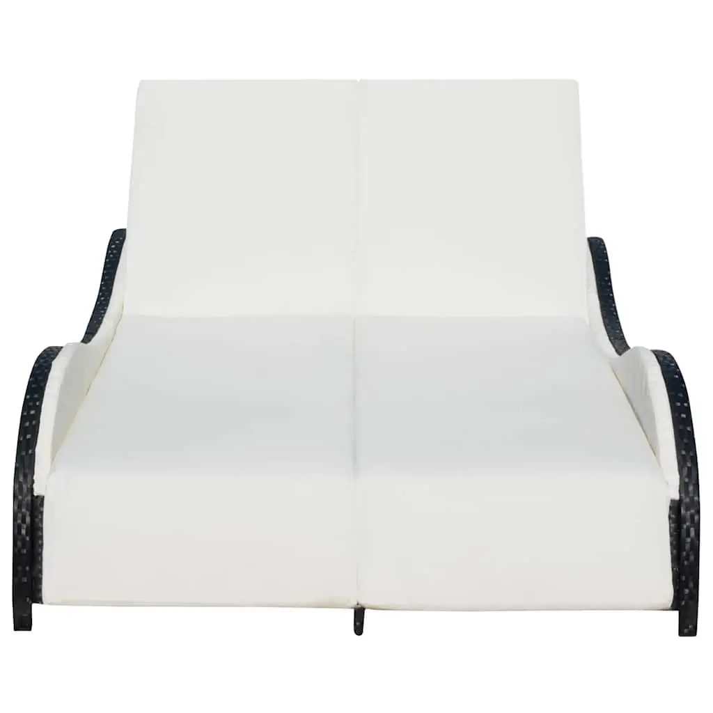 Double Rattan Lounger with Removable Cushions