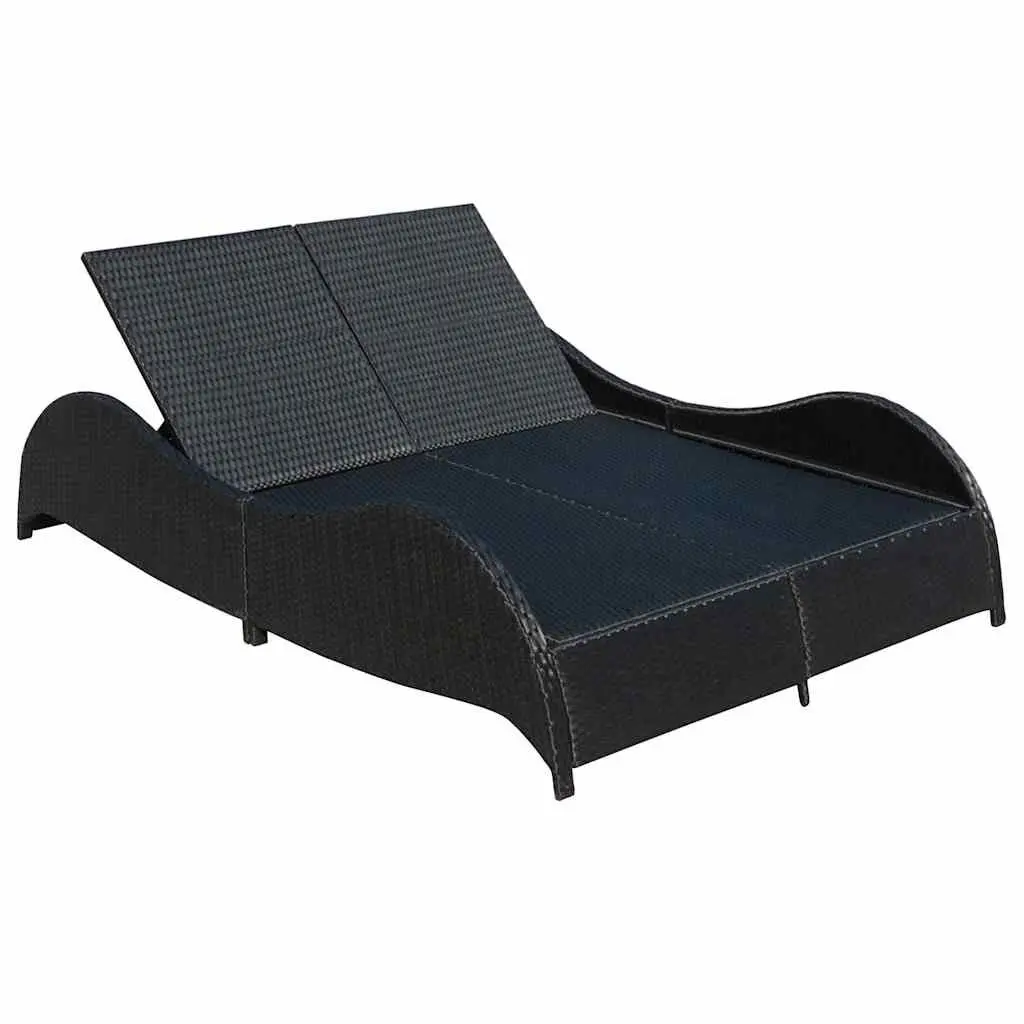 Double Rattan Lounger with Removable Cushions