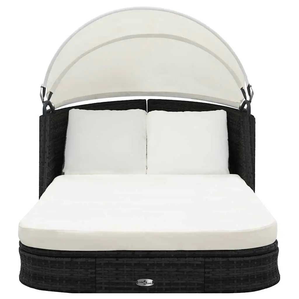 Black Lounger with Canopy