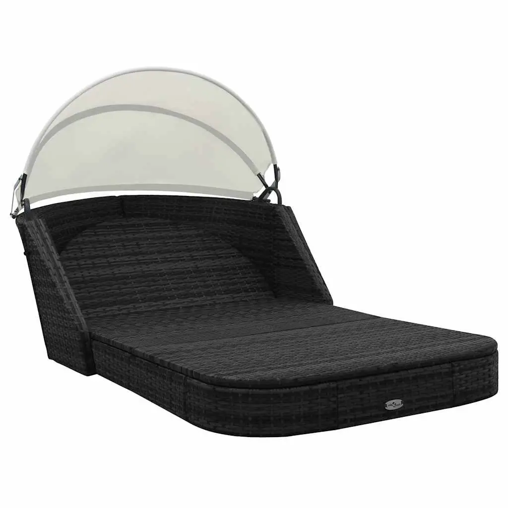 Black Lounger with Canopy