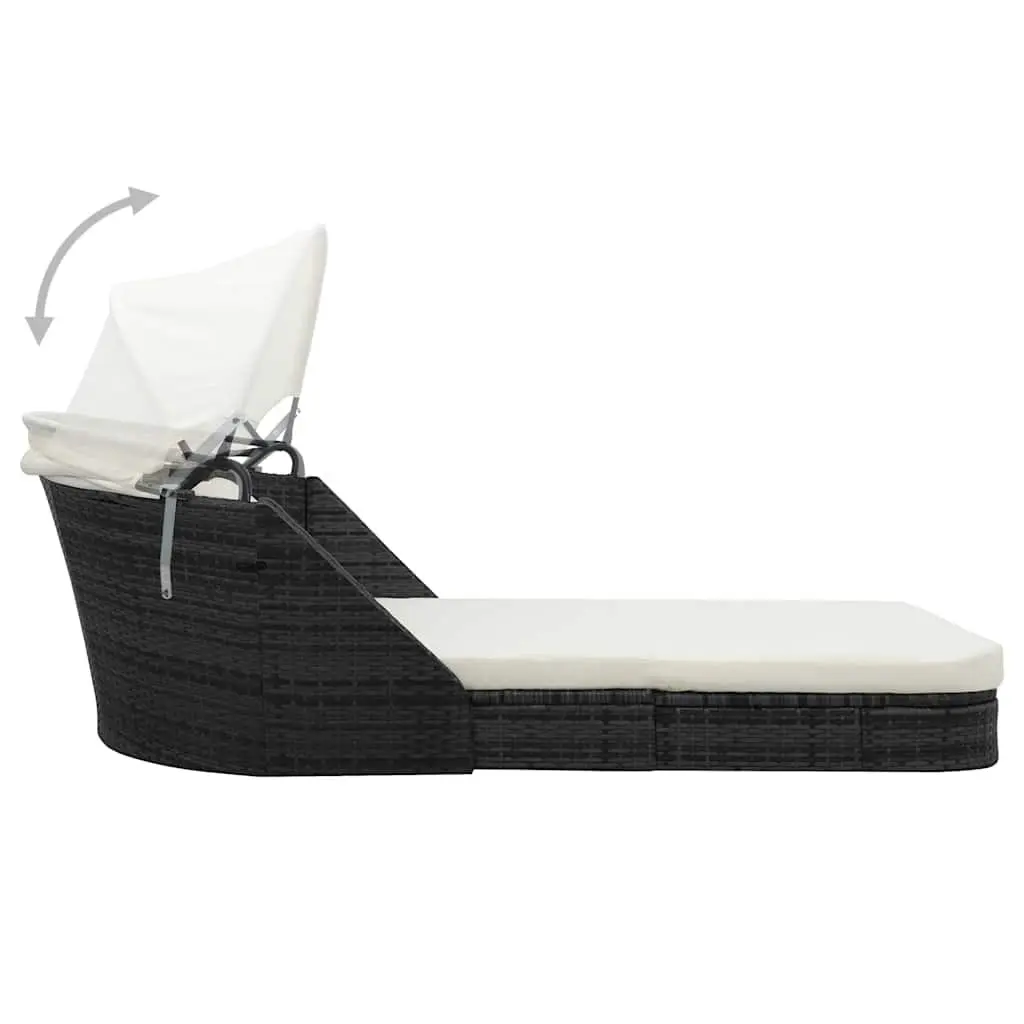 Black Lounger with Canopy