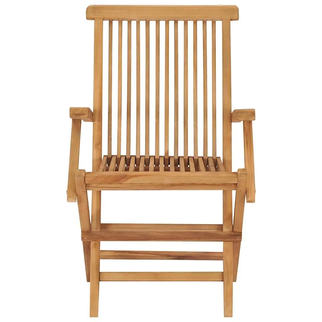 Outdoor Folding Garden Chairs Set 2 pcs Teak Wood Patio Seating Lightweight