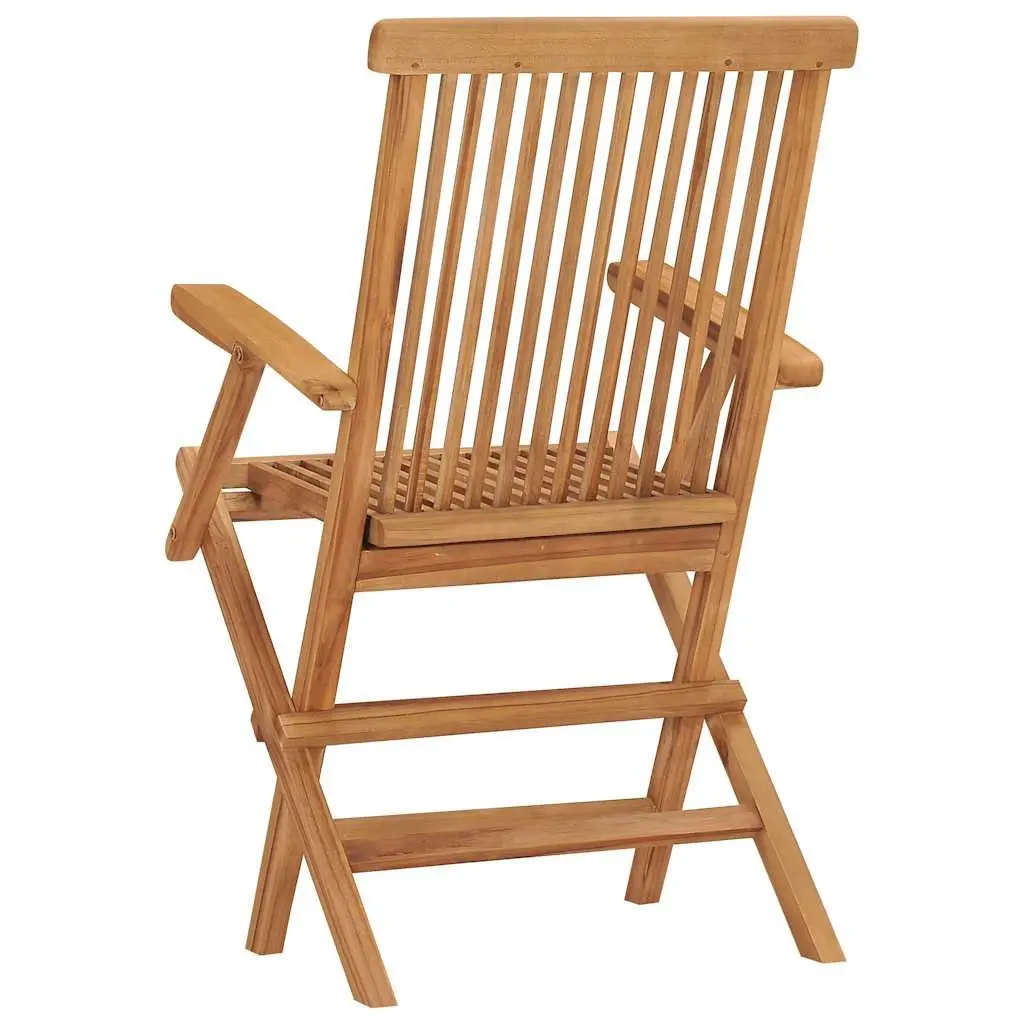Outdoor Folding Garden Chairs Set 2 pcs Teak Wood Patio Seating Lightweight