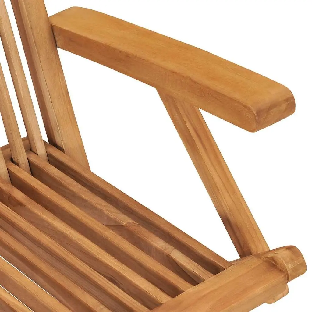 Outdoor Folding Garden Chairs Set 2 pcs Teak Wood Patio Seating Lightweight
