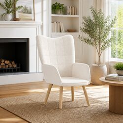 Comfortable Cream Sherpa Armchair for Relaxation