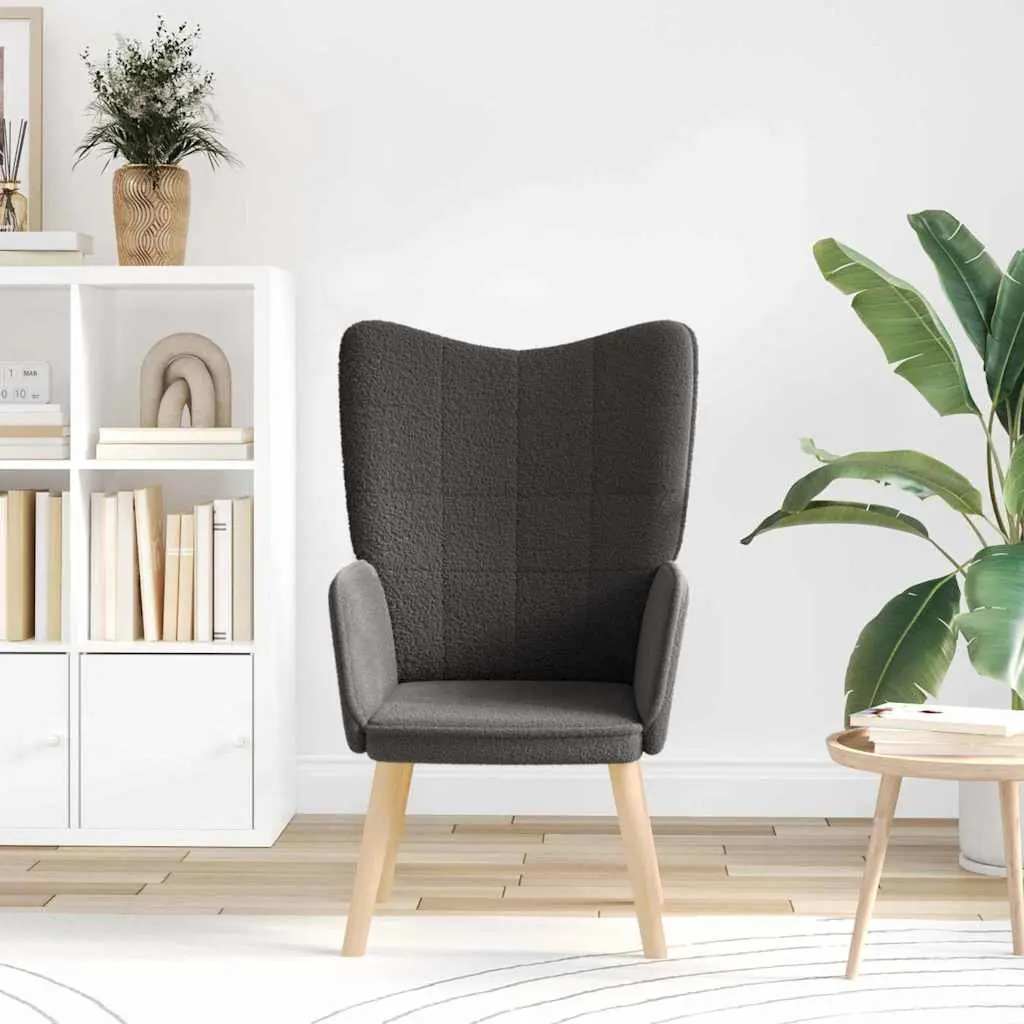 Ergonomic Armchair with Dark Grey Sherpa Fabric