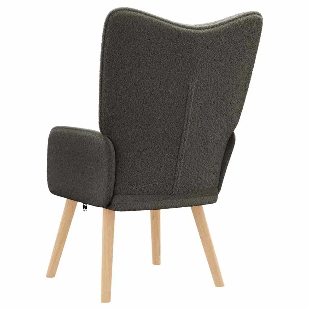 Ergonomic Armchair with Dark Grey Sherpa Fabric