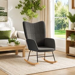 Comfort and Value Combined: Grey Sherpa Rocking Chair