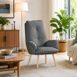 Comfortable and Stylish Modern Armchair in Dark Grey