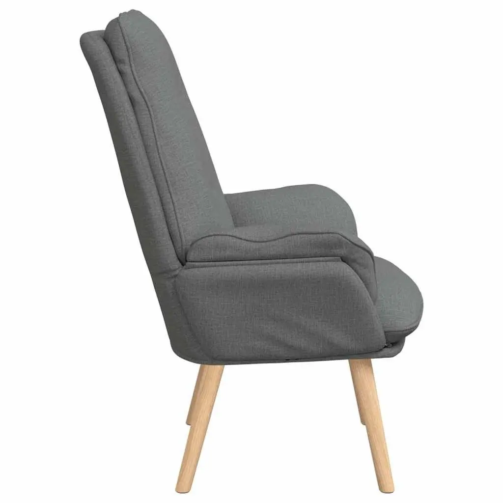 Armchair Modern Lounge Chair Fabric Seat Cushioned Armrests Dark Grey 69x74x93 cm