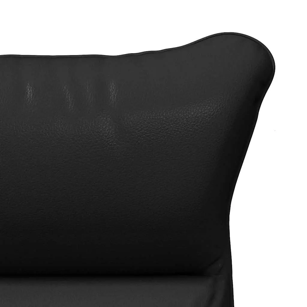 Black Armchair Modern Relaxing Chair Faux Leather Lounge Furniture Living Room