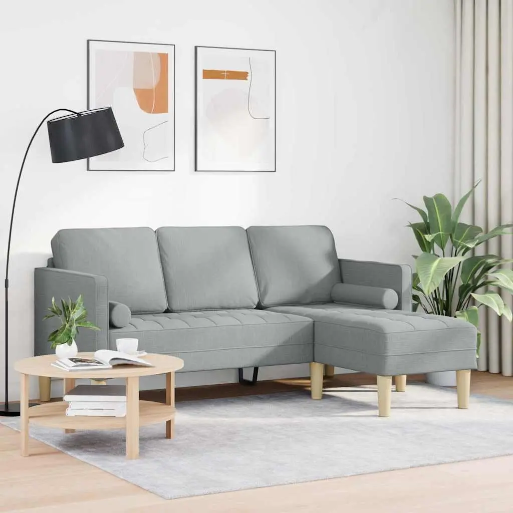Modular Sofa Set Reconfigurable Living Room Light Grey Polyester