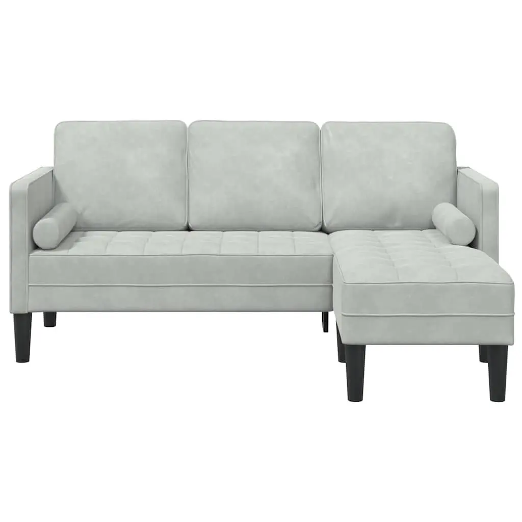 Modular Sofa Set Light Grey Polyester Compact Sectional Couch