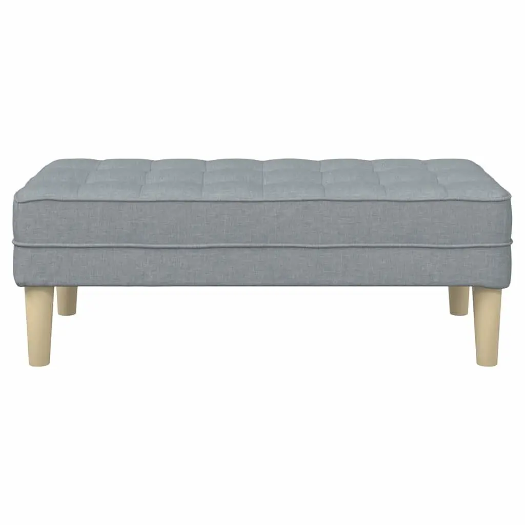 Bench with Cushion Light Grey Modern Ottoman Seating Plywood Tapered Legs