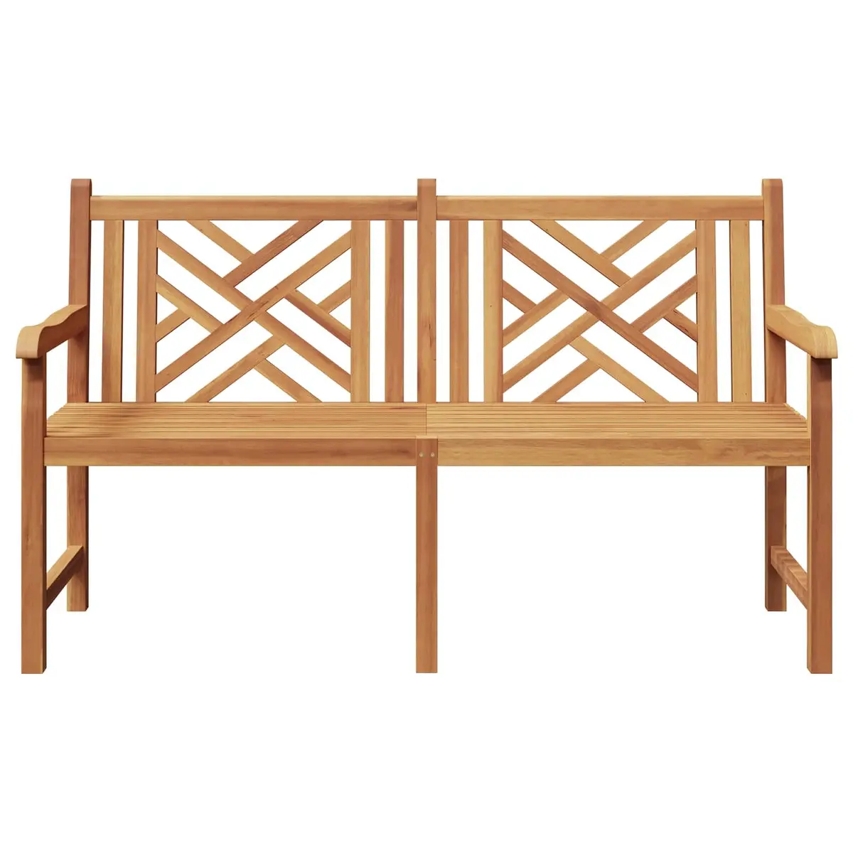 Outdoor Garden Bench Solid Teak Wood with Backrest Armrests Brown 150x60x90cm