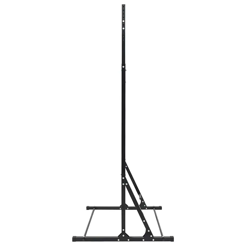 Pull-Up Bar Station Adjustable Height Home Gym Exercise Fitness Training Black
