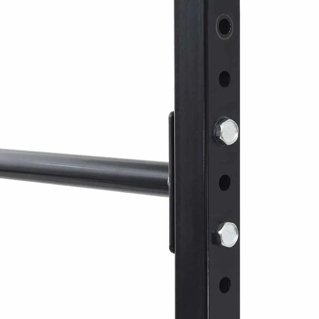 Pull-Up Bar Station Adjustable Height Home Gym Exercise Fitness Training Black