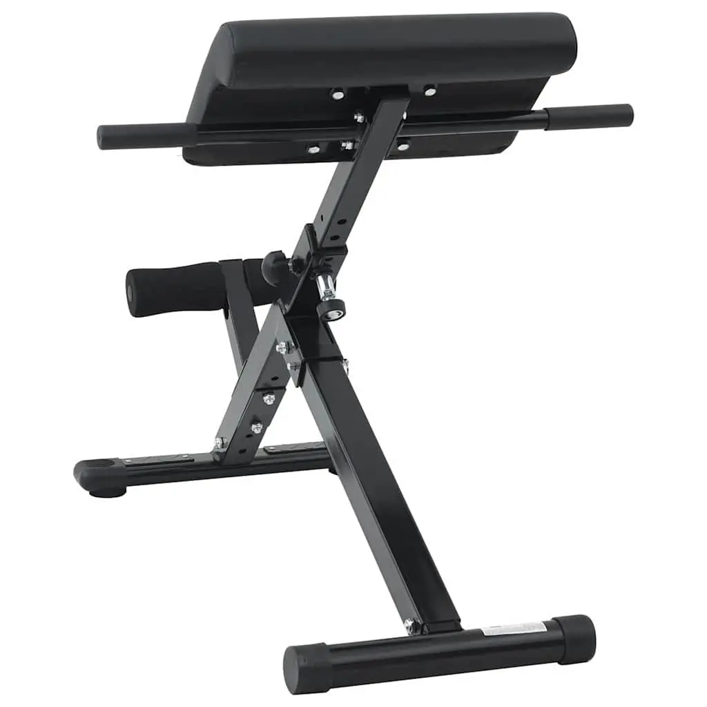 Hyperextension Bench Core Strength Adjustable Foldable Black