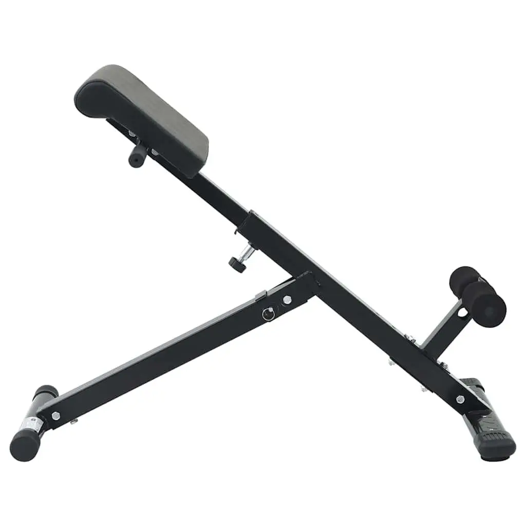Hyperextension Bench Core Strength Adjustable Foldable Black