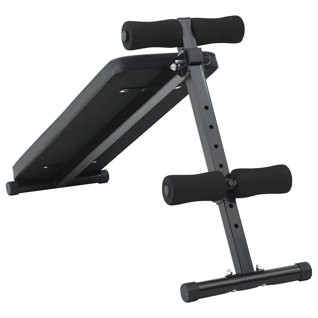Adjustable Folding Sit Up Bench Black Home Gym Equipment for Strength Training