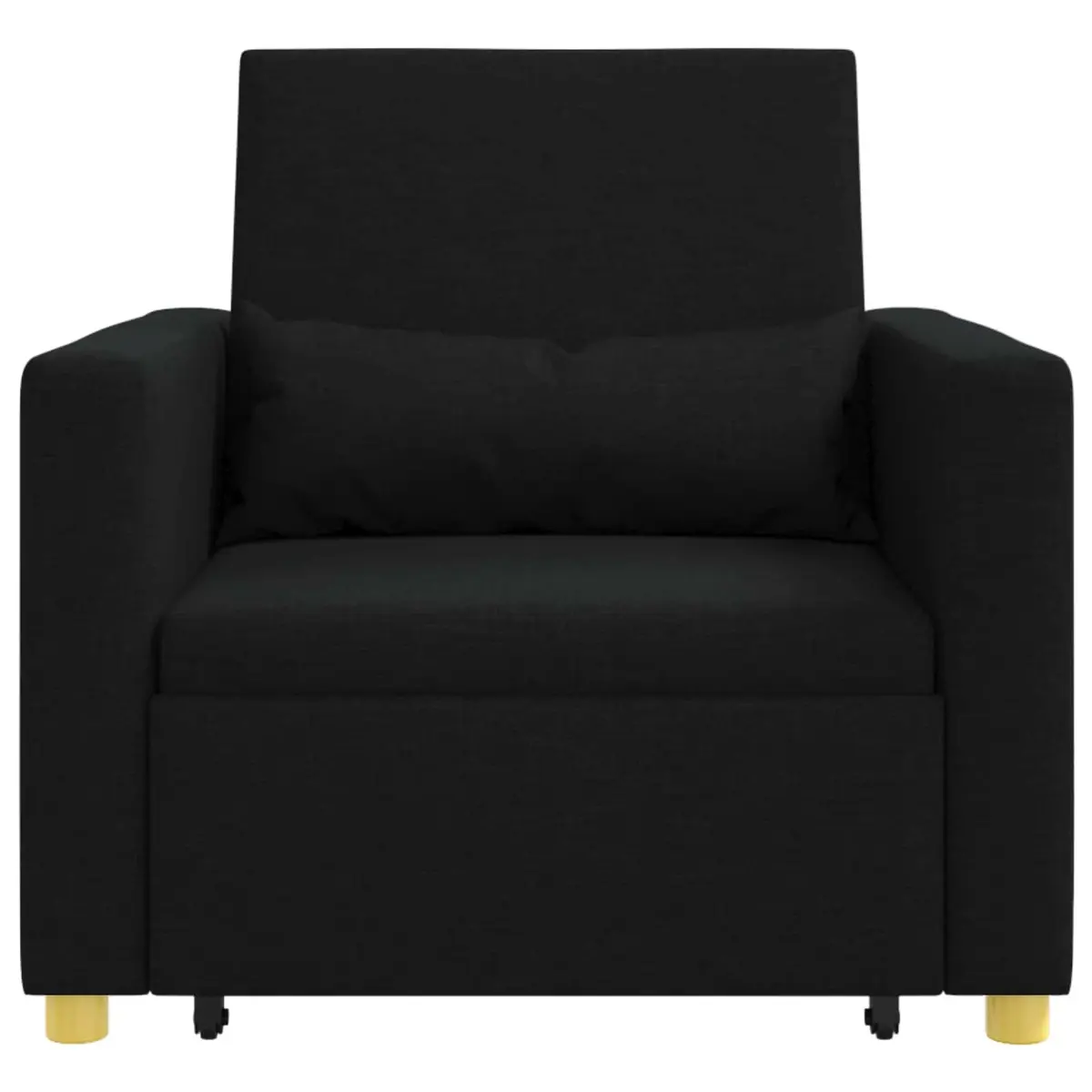 Single Sofa Bed Pull Out 3-in-1 Convertible Armchair Lounge Recliner Black