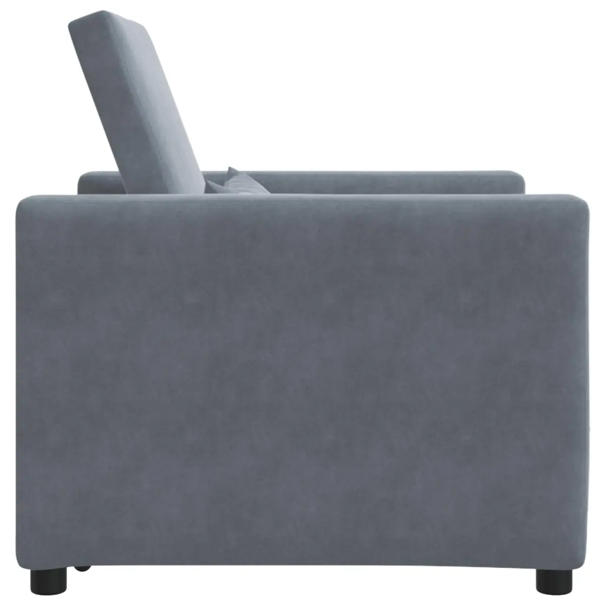 Single Sofa Bed Pull Out Chair Recliner 3-in-1 Adjustable Grey Velvet