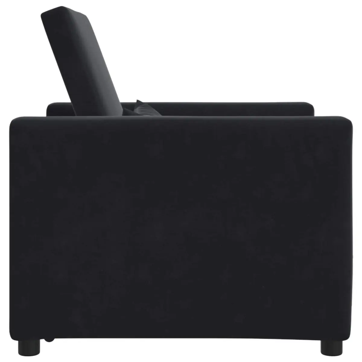 Pull Out Sofa Bed Single Sleeper Chair Recliner Convertible Black Velvet